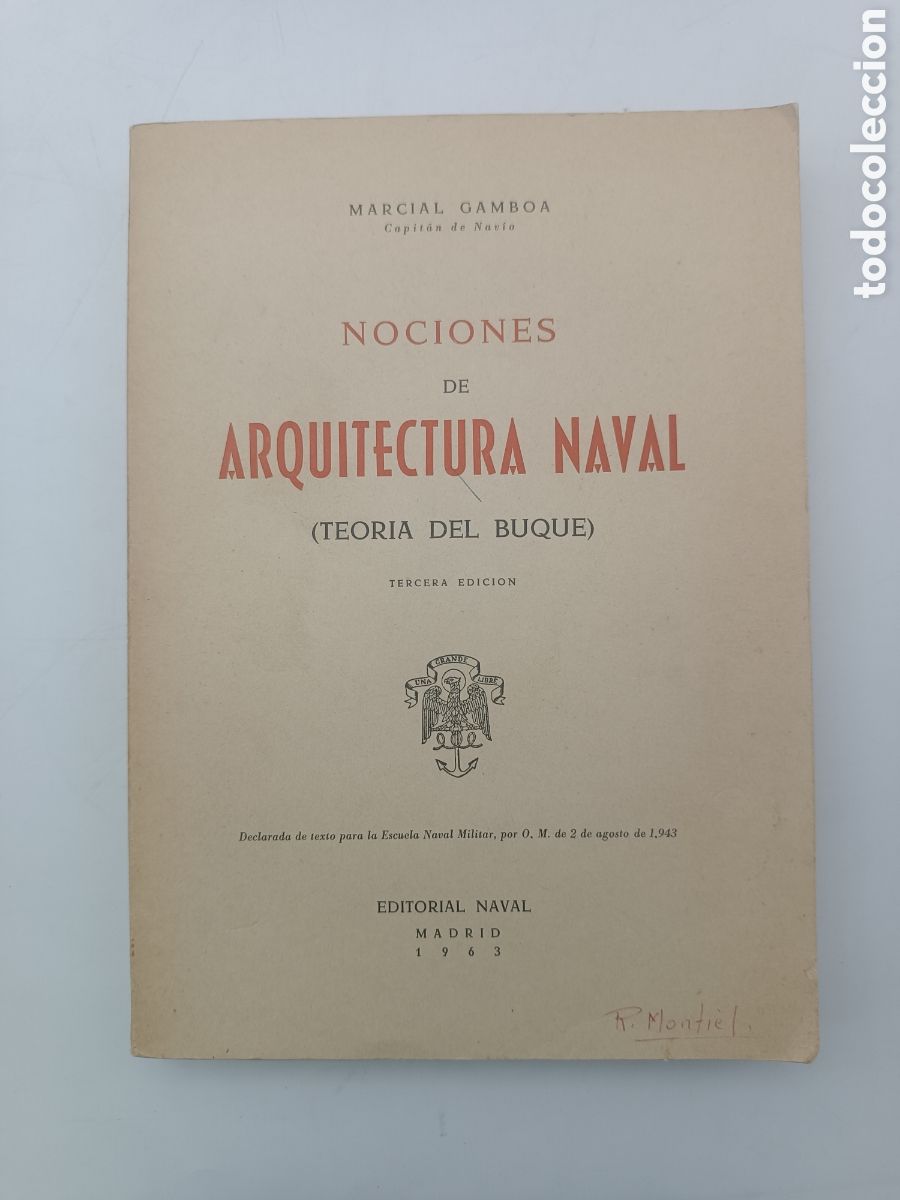 Libros antiguos: Nociones Arquitectura naval 1963 - Foto 1