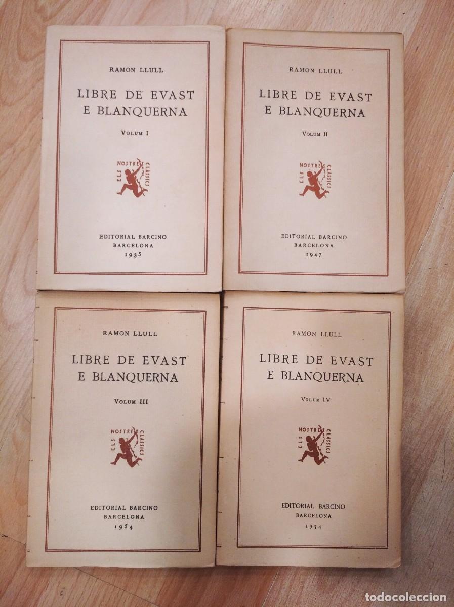 Libros antiguos: Libre de Evast e Blanquerna. Ramon Llull. 4 volums. Barcino, 1935 - Foto 1