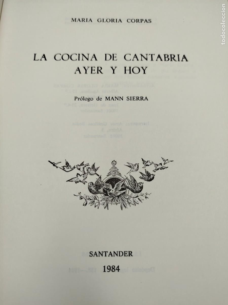 Libros antiguos: LA COCINA DE CANTABRIA AYER Y HOY - Foto 2