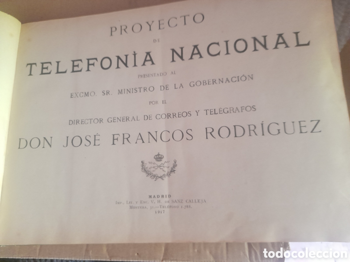 Libros antiguos: Proyecto de Telefon&iacute;a Nacional de 1917 - Foto 3