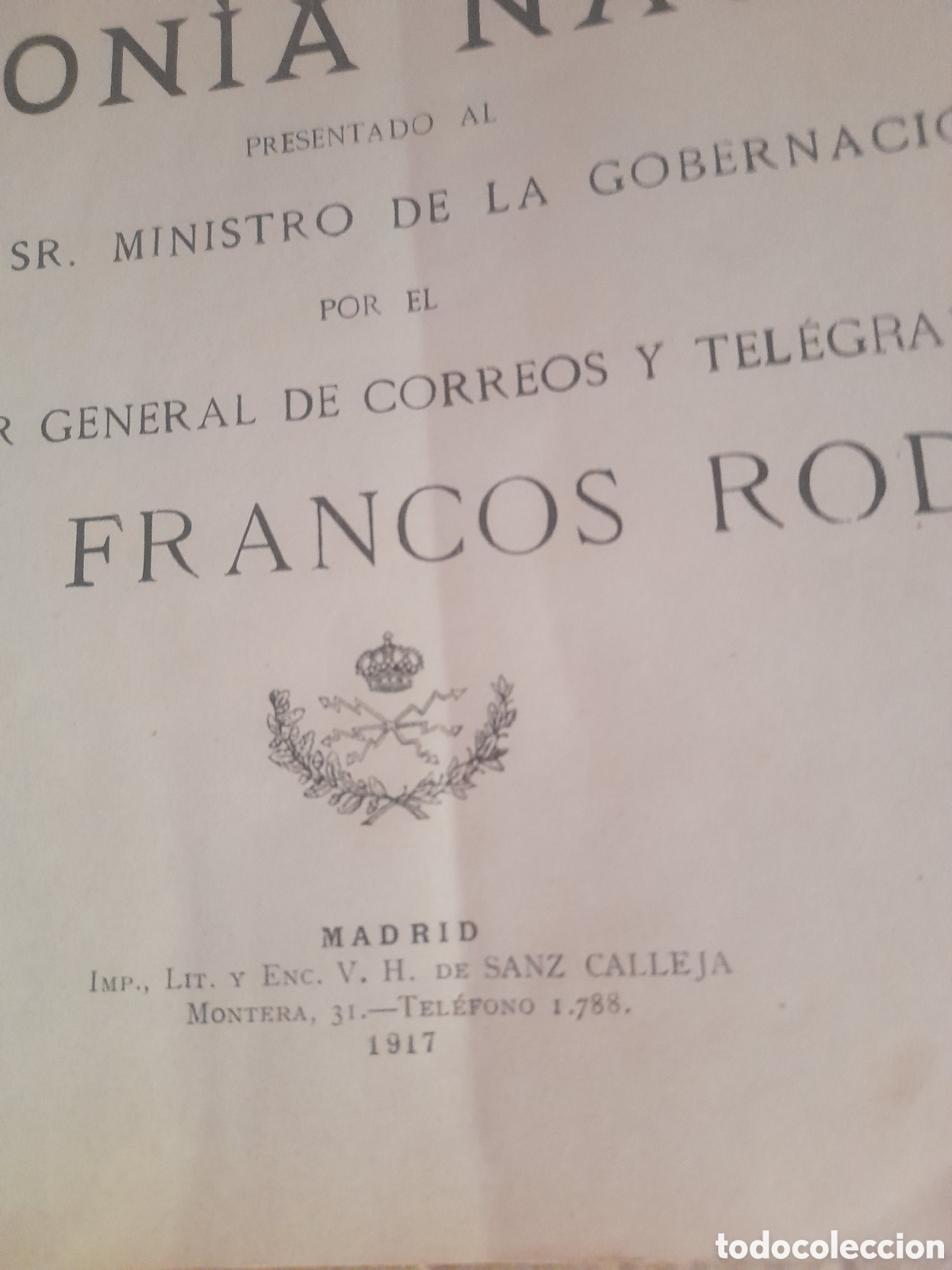 Libros antiguos: Proyecto de Telefon&iacute;a Nacional de 1917 - Foto 4
