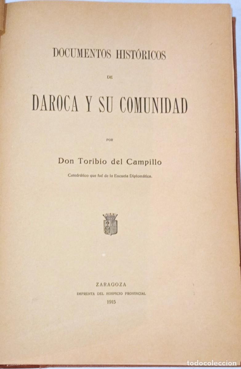 Libros antiguos: DOCUMENTOS HIST&Oacute;RICOS DE DAROCA Y SU COMUNIDAD - Foto 2
