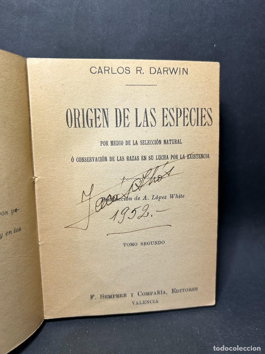 Libros antiguos: CARLOS R. DARWIN - ORIGEN DE LAS ESPECIES - 1910 - Foto 3