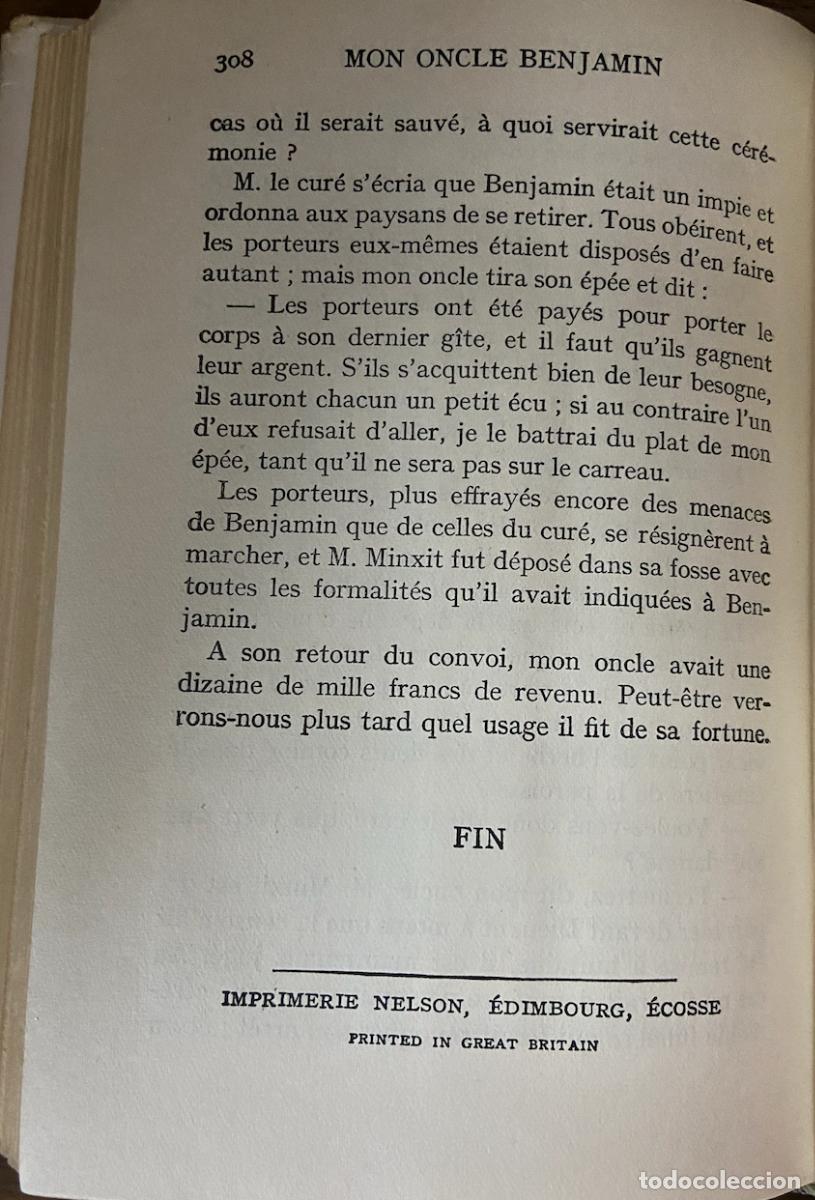 Libros antiguos: MON ONCLE BENJAMIN - C. TILLIER - COLLECTION NELSON - PARIS 1928 - Foto 2