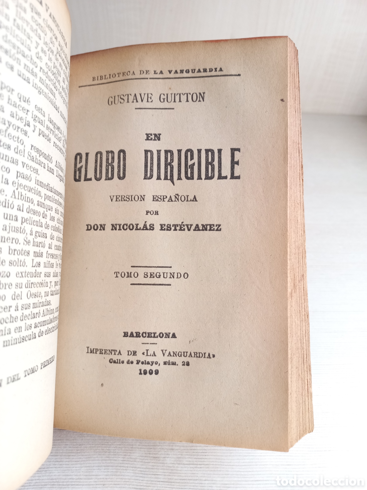 Libros antiguos: El globo dirigible. Gustave Guitton. La Vanguardia, 1908. Dos tomos en uno. - Foto 6