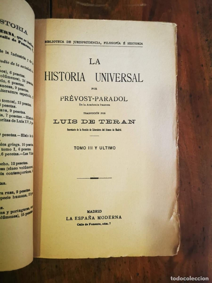 Libros antiguos: PREVOST- PARADOL. La historia universal. Tomo III y &uacute;ltimo - Foto 3