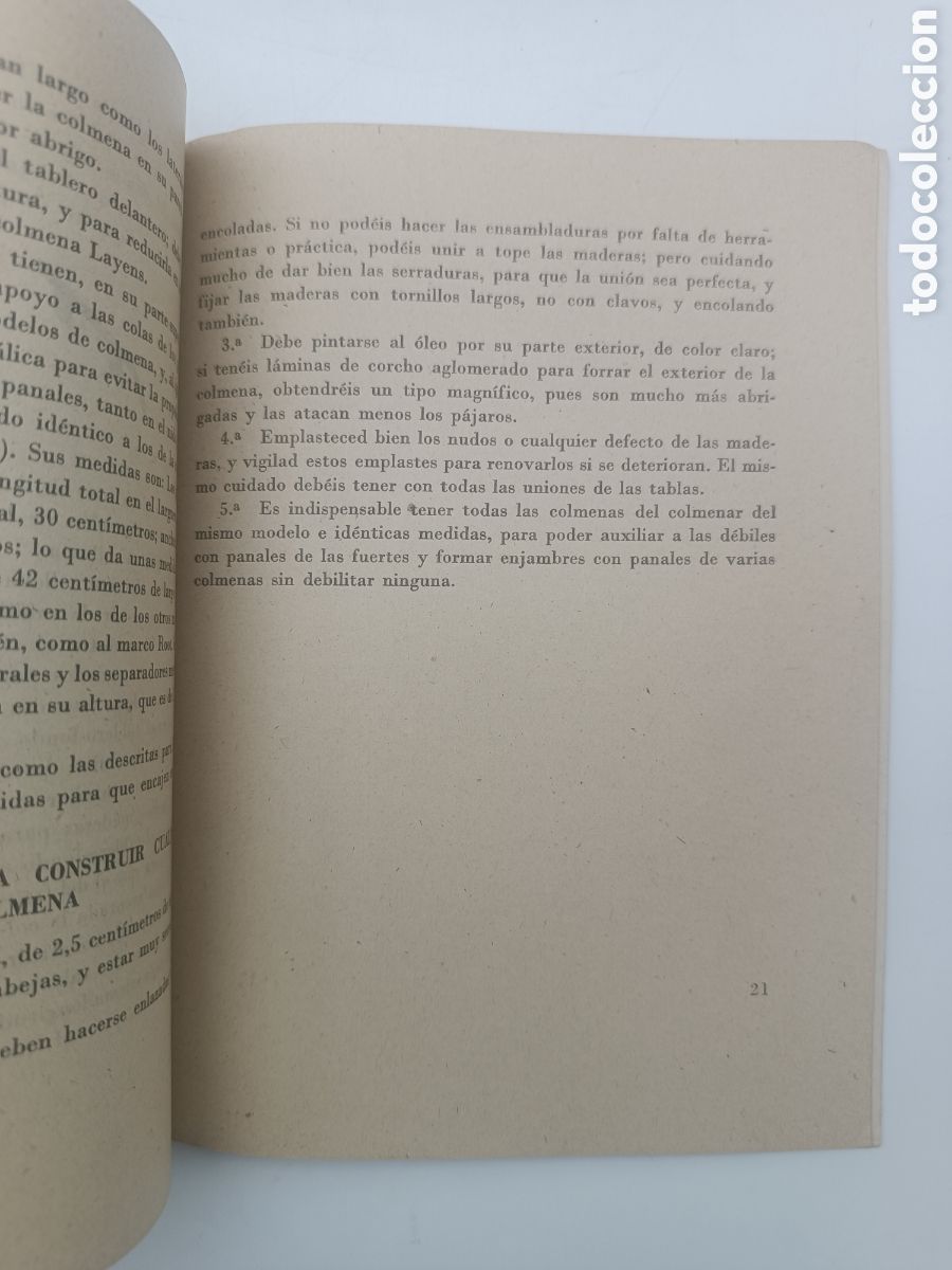 Libros antiguos: Construcci&oacute;n de colmenas movilistas - Foto 4