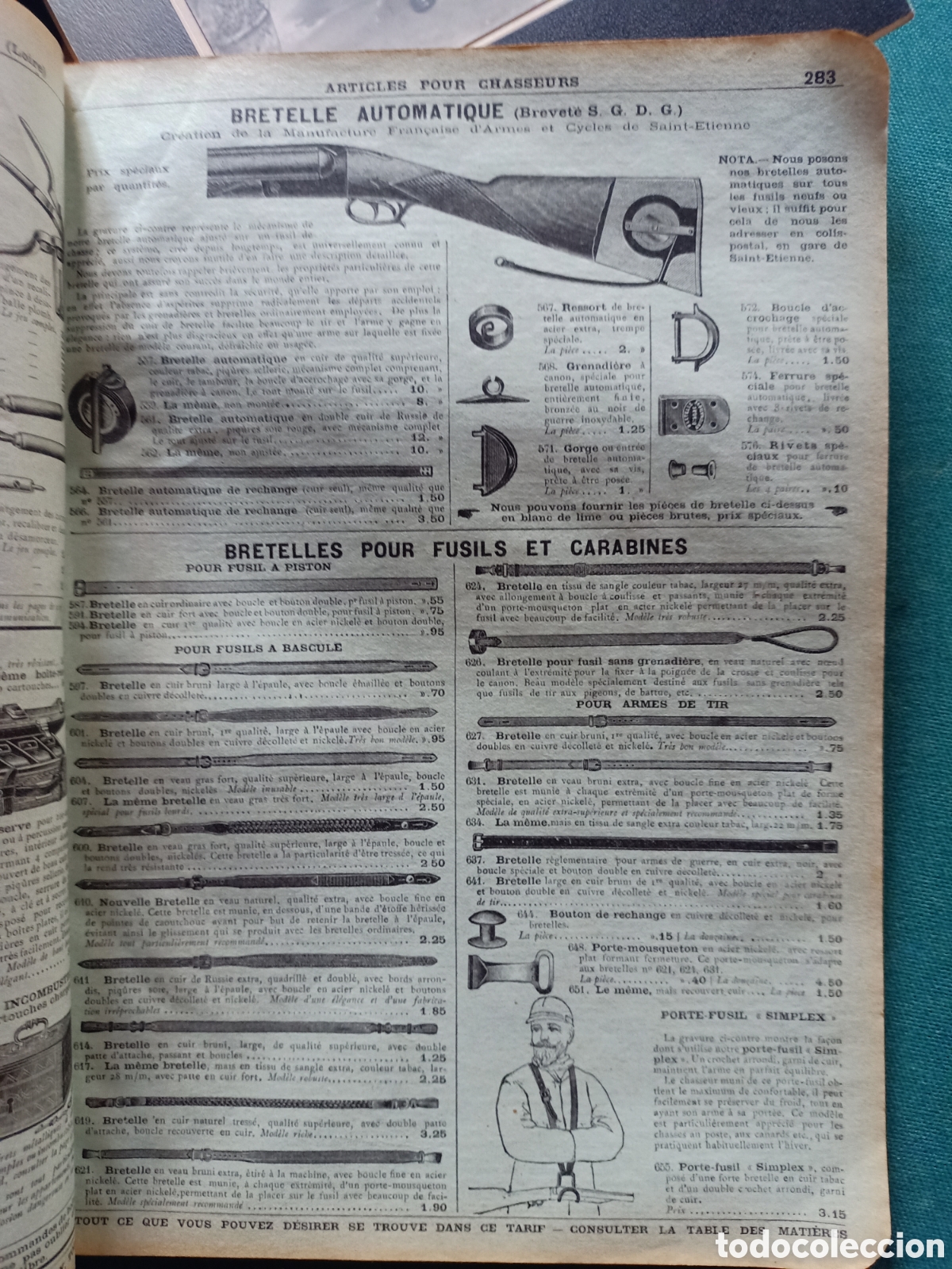 Libros antiguos: Cat&aacute;logo antiguo de objetos de caza - Foto 2