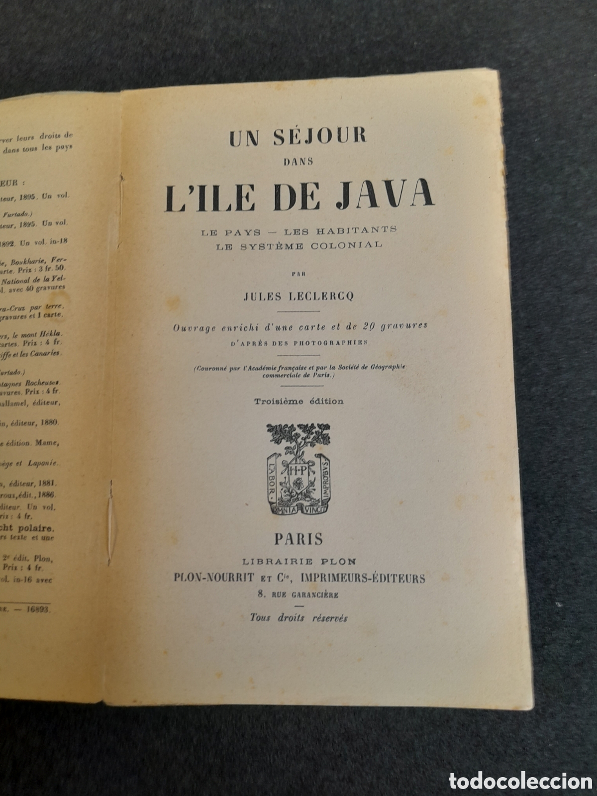 Libros antiguos: L-6116. UN S&Eacute;JOUR DAND LILE DE JAVA. JULES LECLERCQ. 1898. - Foto 2
