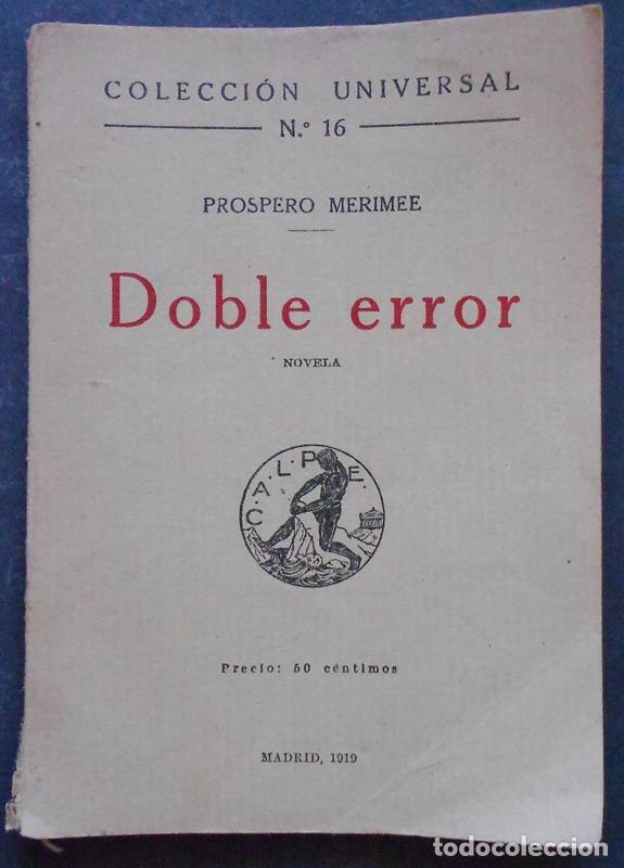 Libros antiguos: Doble error - Prospero Merimee - Espasa-Calpe (1919) - Foto 1