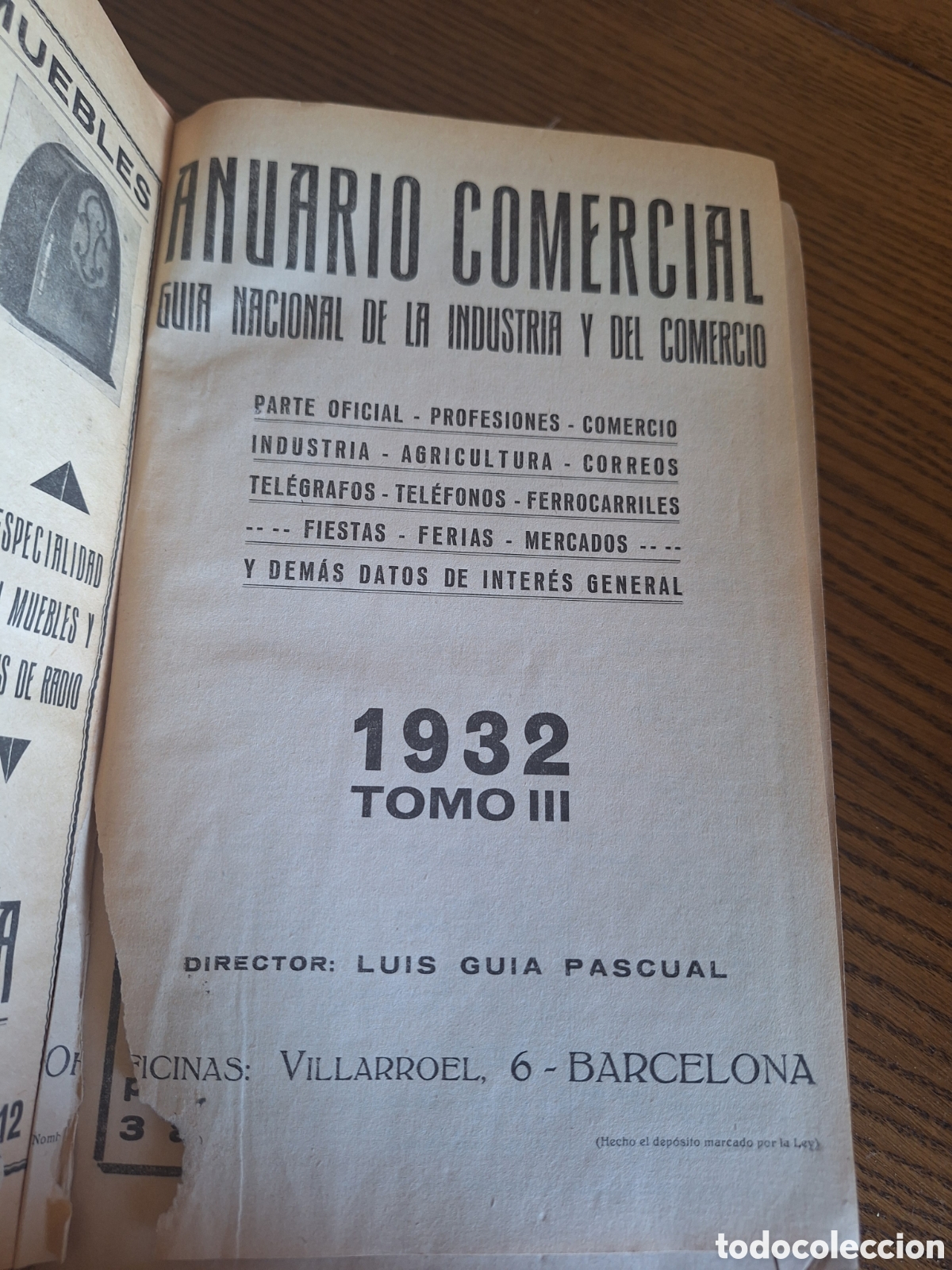 Libros antiguos: ANUARIO COMERCIAL 1932 - Foto 1