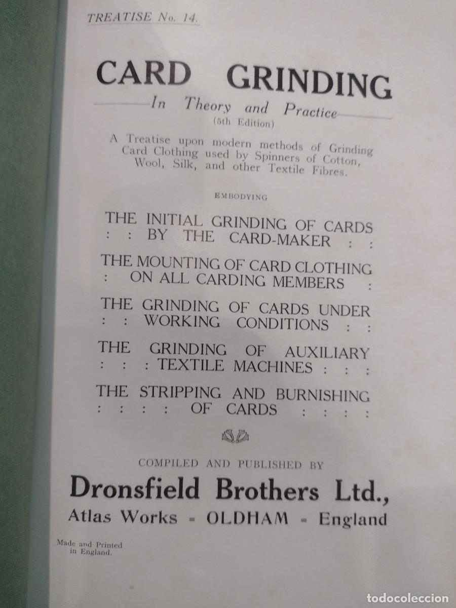 Libros antiguos: Card Grinding in Theory and Practice &rdquo;Dronsfield&rdquo; - Foto 3