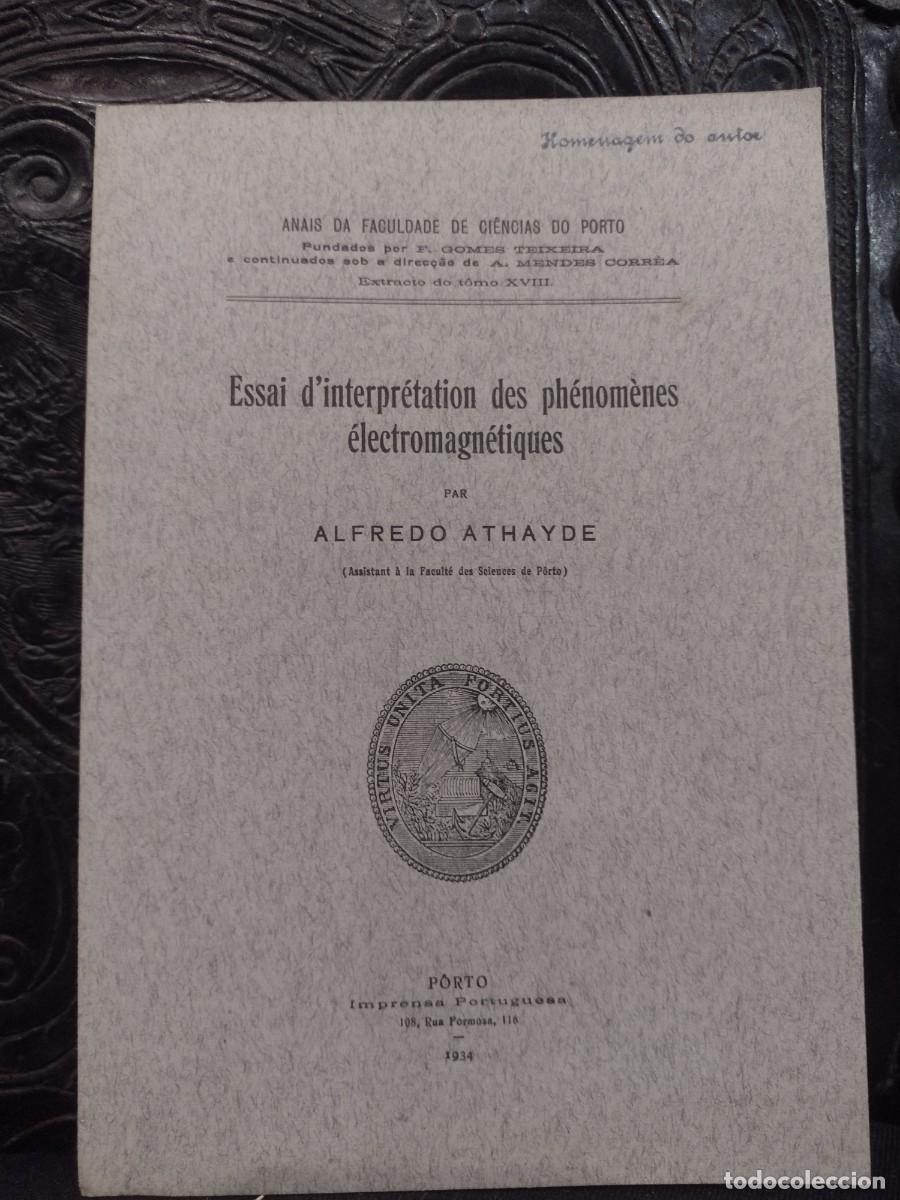 Libros antiguos: Essai D&acute;interpr&eacute;tation des ph&eacute;nom&egrave;nes &eacute;lectromagn&eacute;tiques 1934 - Foto 1