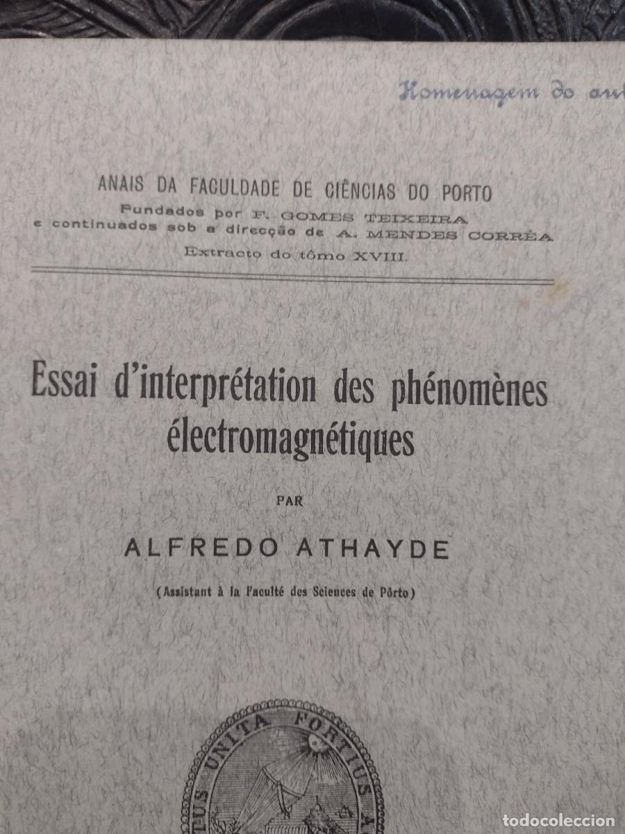 Libros antiguos: Essai D&acute;interpr&eacute;tation des ph&eacute;nom&egrave;nes &eacute;lectromagn&eacute;tiques 1934 - Foto 2