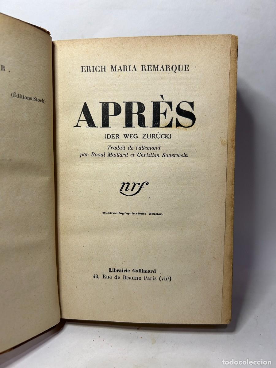 Libros antiguos: ERICH MARIA REMARQUE - APR&Eacute;S - 1931 - Foto 1