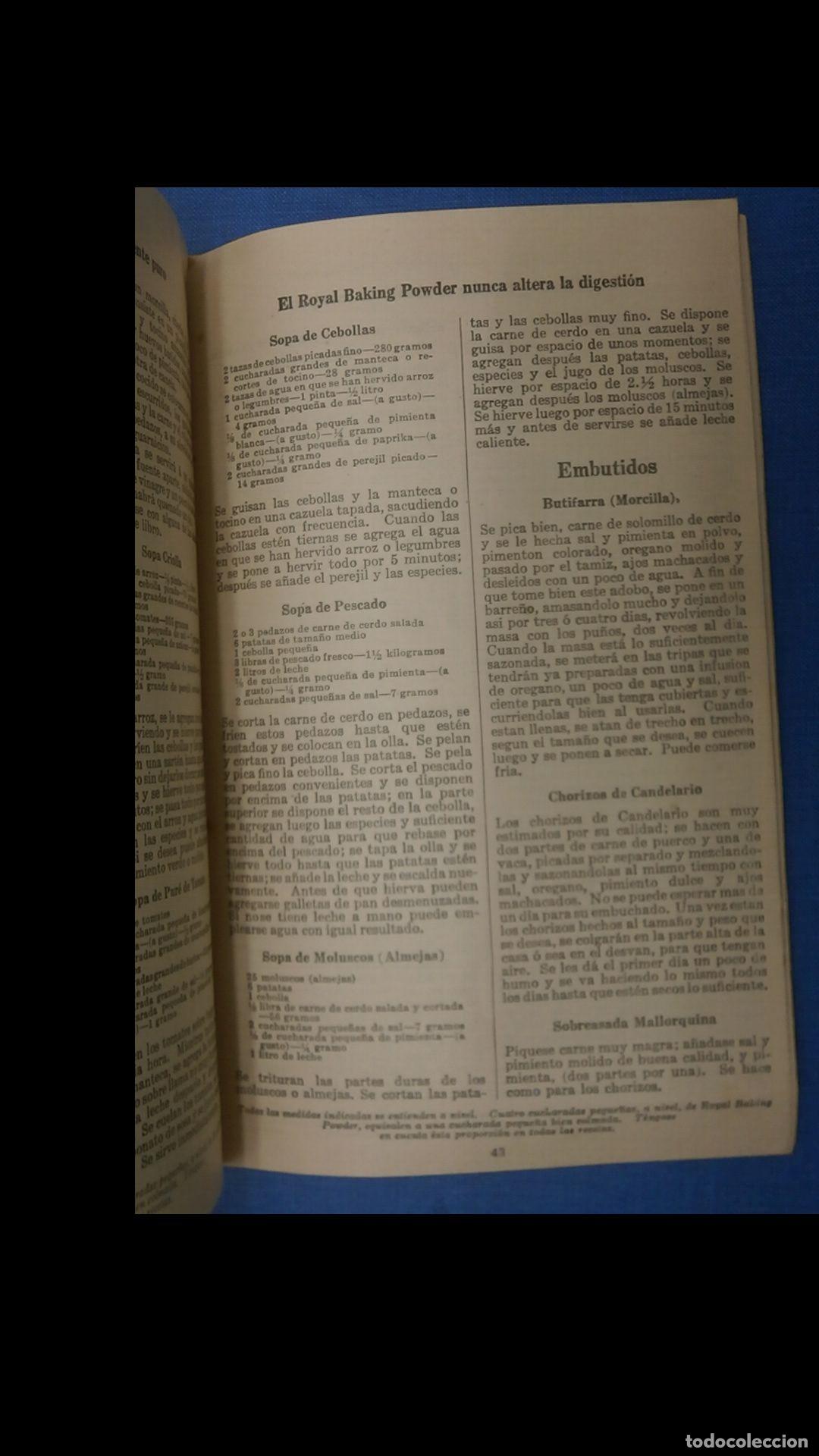 Libros antiguos: Recetas culinarias Royal - Foto 2