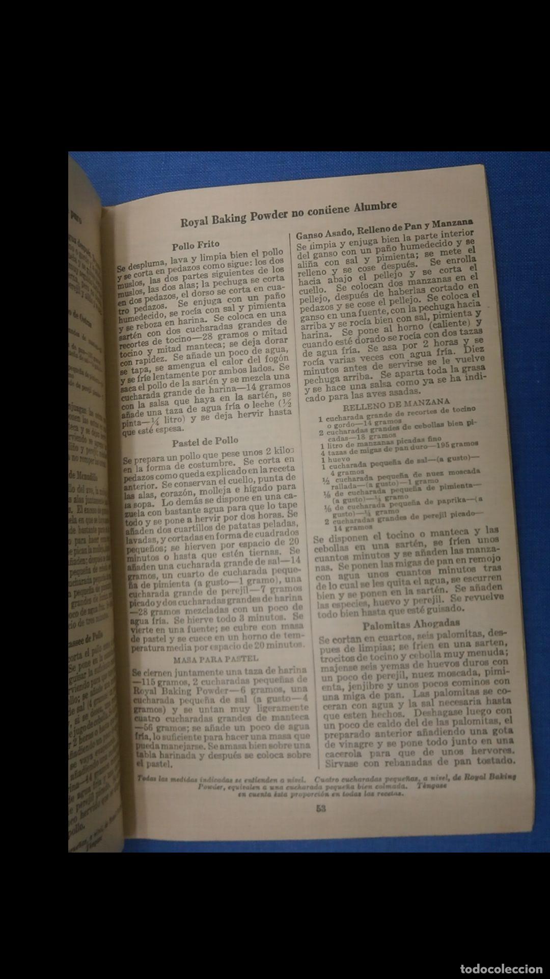 Libros antiguos: Recetas culinarias Royal - Foto 3