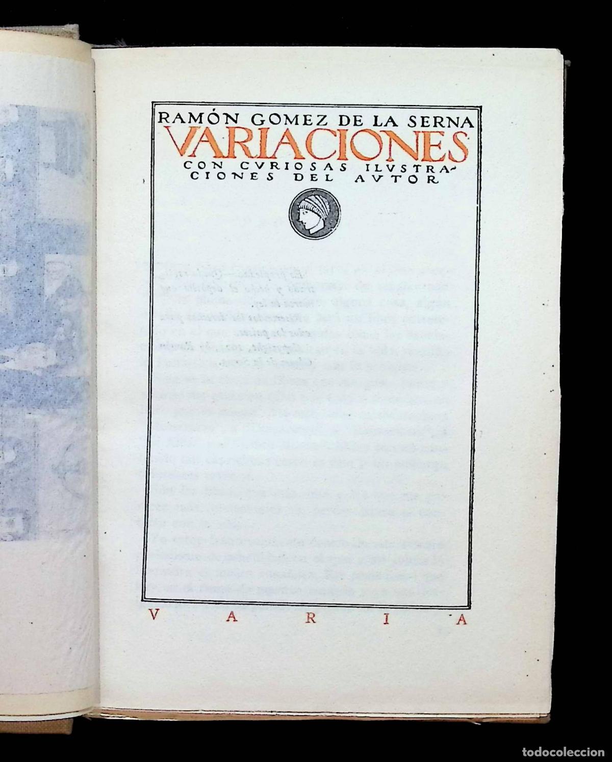 Libros antiguos: VARIACIONES. - G&Oacute;MEZ DE LA SERNA, Ram&oacute;n. - Foto 2