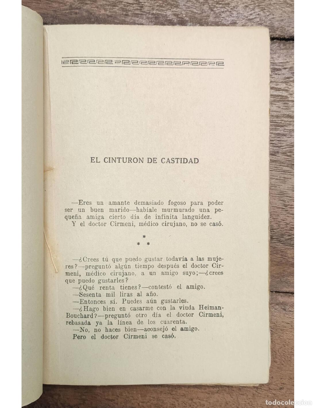 Libros antiguos: EL CINTUR&Oacute;N DE CASTIDAD. PITIGRILLI. Editorial B. Bauz&aacute;. 1925. - Foto 3