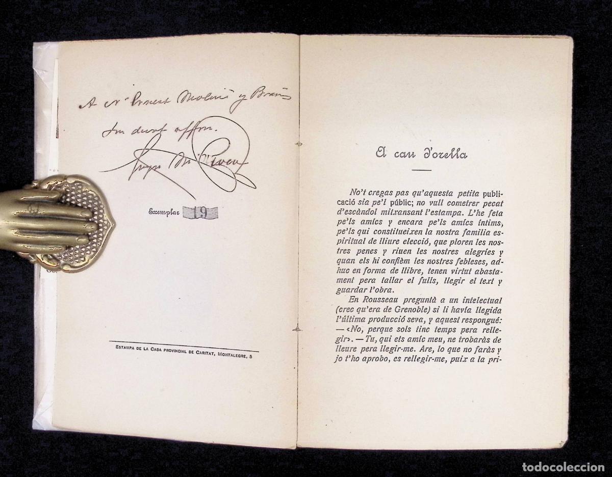 Libros antiguos: APL&Egrave;C. - ROCA, Joseph M&ordf;. EDICI&Oacute; NUMERADA. DEDICATR&Ograve;RIA AUT&Ograve;GRAFA. - Foto 3