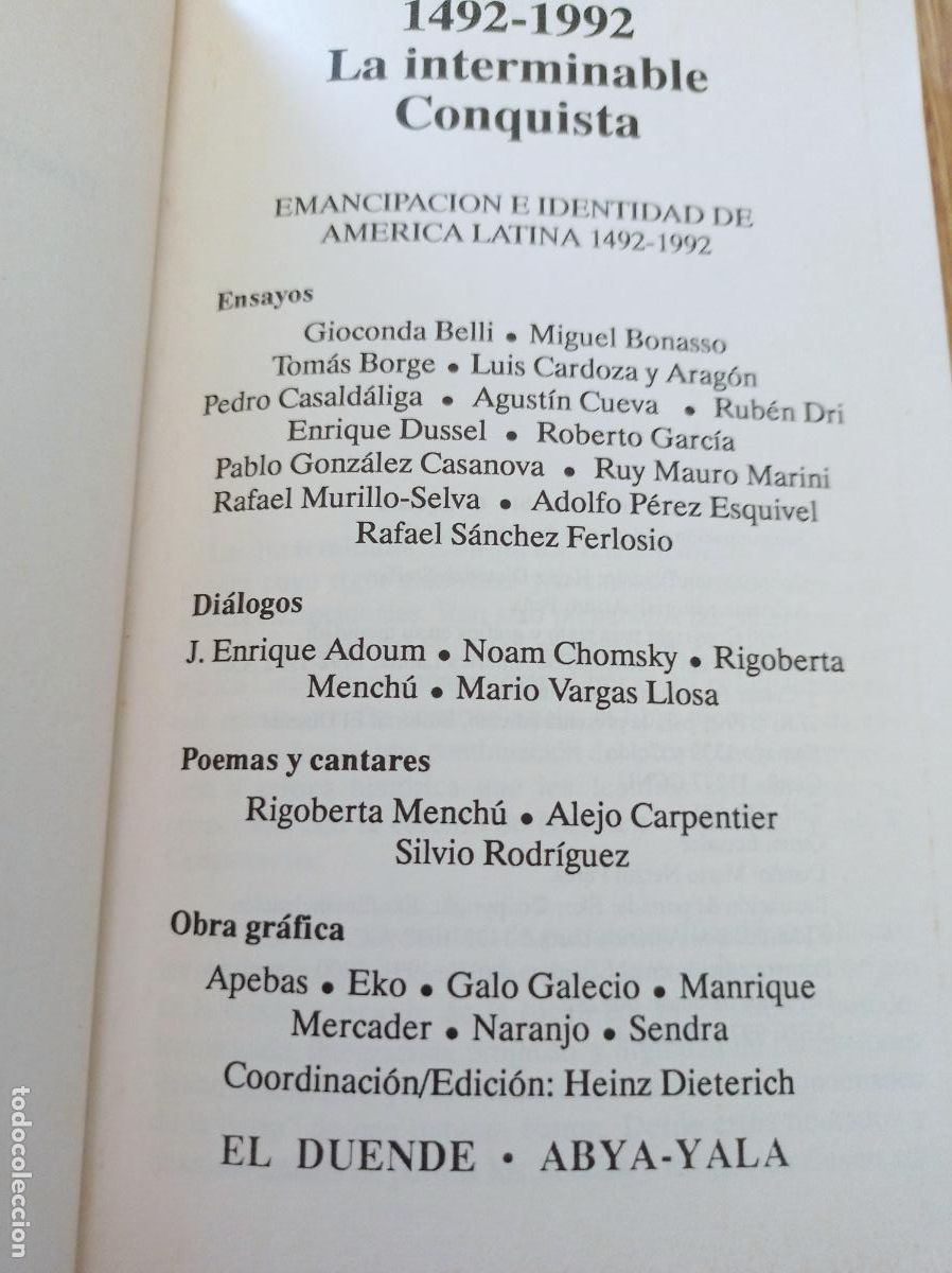 Libros antiguos: 1492-1992 -LA INTERMINABLE CONQUISTA - 1991 QUITO - Foto 5