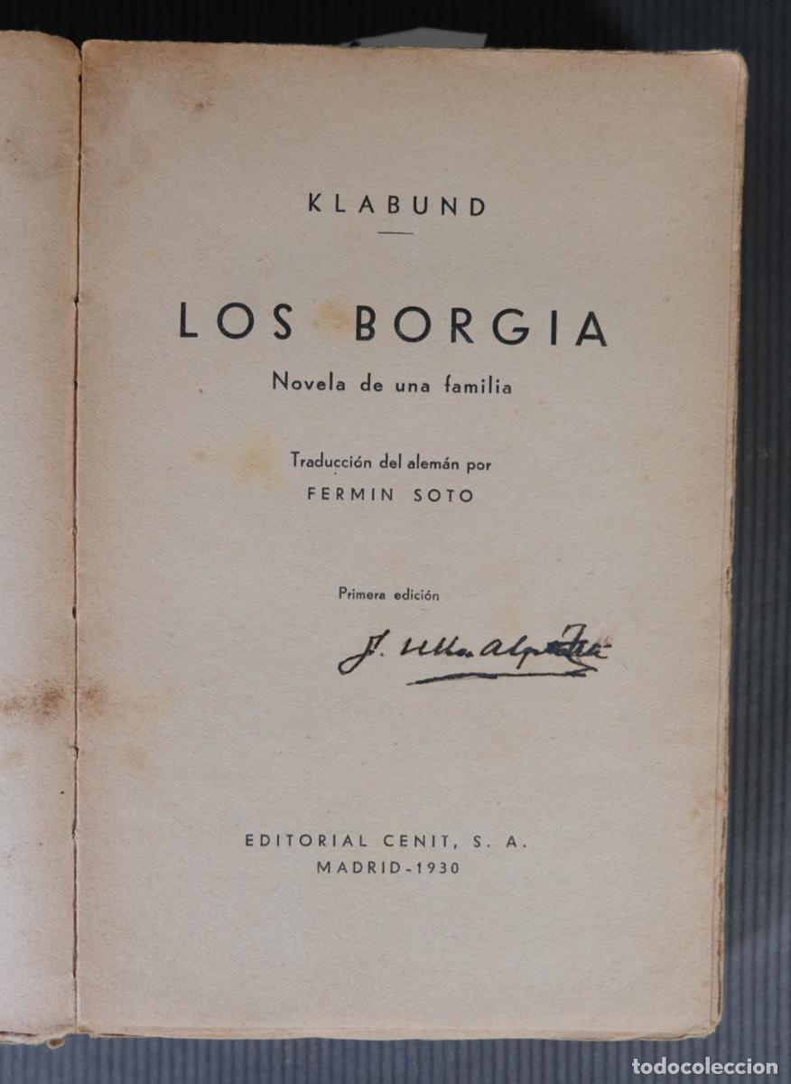 Libros antiguos: Los Borgia - Klabund - Ed. Cenit, 1930. - Foto 4