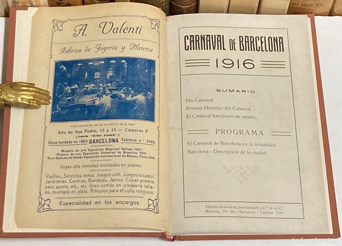 Libros antiguos: A&Ntilde;O 1916 - PROGRAMA CARNAVAL DE BARCELONA - Foto 3