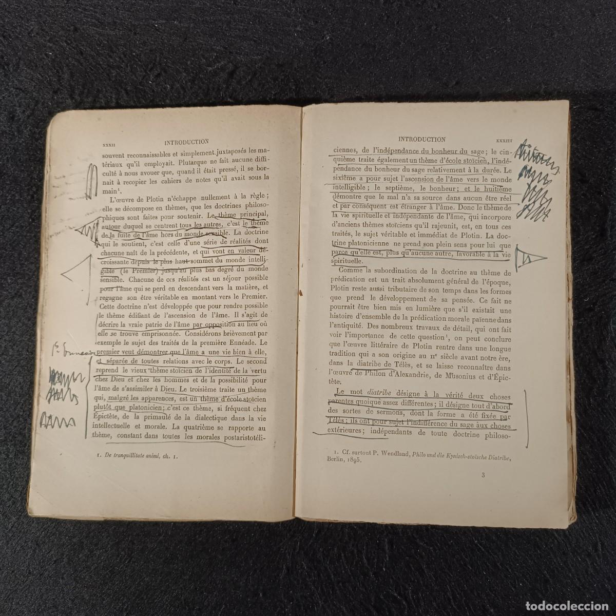 Libros antiguos: PLOTIN - ENN&Eacute;ADES - TOMO 1 AL 6 - SOCI&Eacute;T&Eacute; D&Eacute;DITION - 1924 / 631 - Foto 12