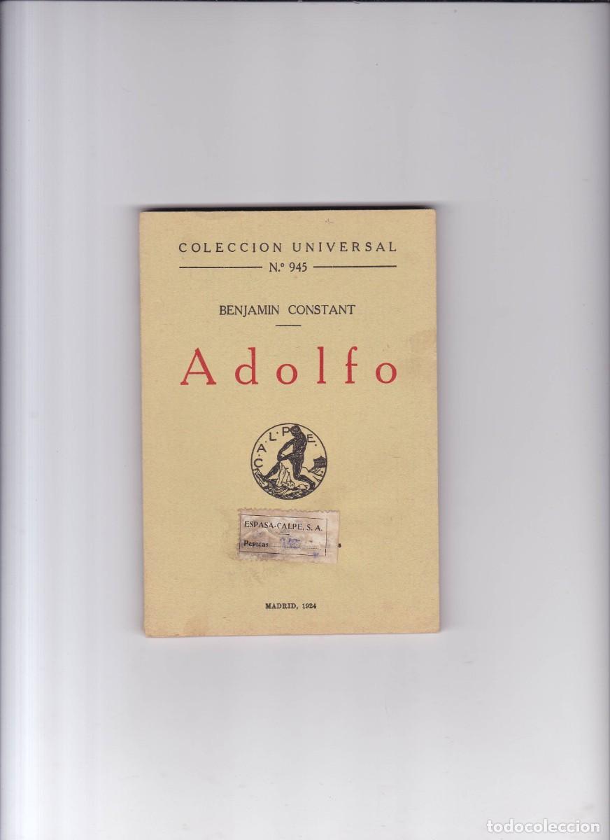 Libros antiguos: BENJAMIN CONSTANT - ADOLFO - ESPASA/CALPE 1924 - N&ordm; 945 - Foto 1