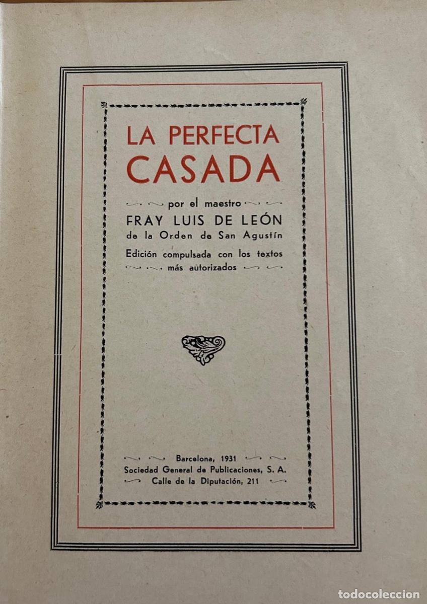 Libros antiguos: La Perfecta Casada 1931 - Foto 3