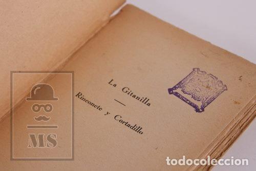 Libros antiguos: Libro Cl&aacute;sicos Amenos La Gitanilla / Rinconete y Cortadillo Miguel de Cervantes - Razon y Fe - Foto 9