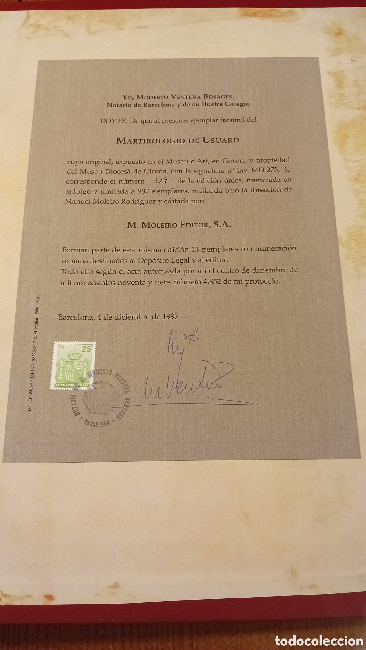 Libros antiguos: Martirologio de Usuardo Facsimil - Foto 3