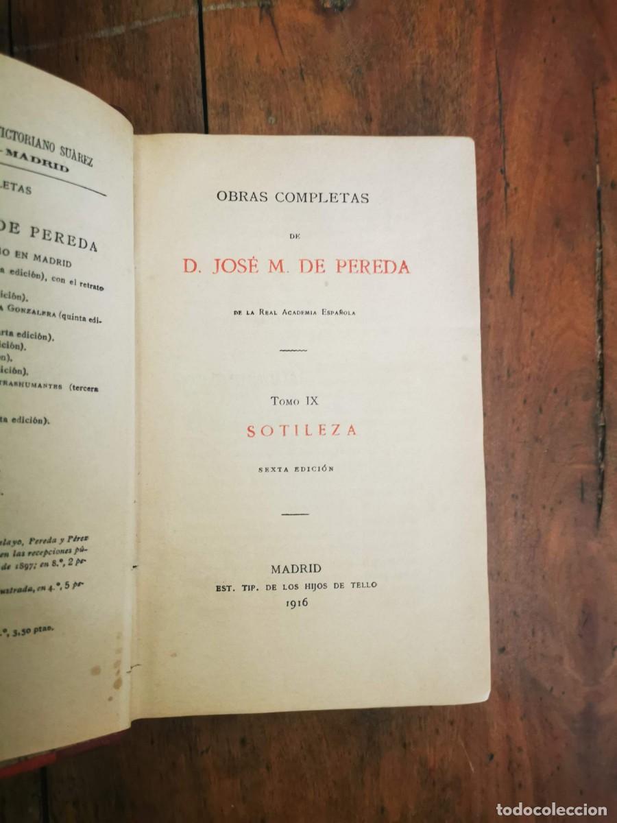 Libros antiguos: PEREDA, Jos&eacute; M. Sotileza - Foto 3
