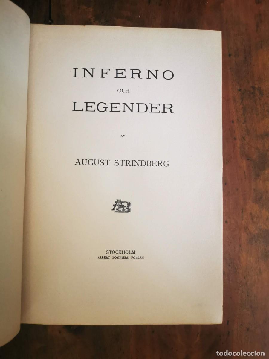 Libros antiguos: STRINDBERG, August. Inferno och legender - Foto 4