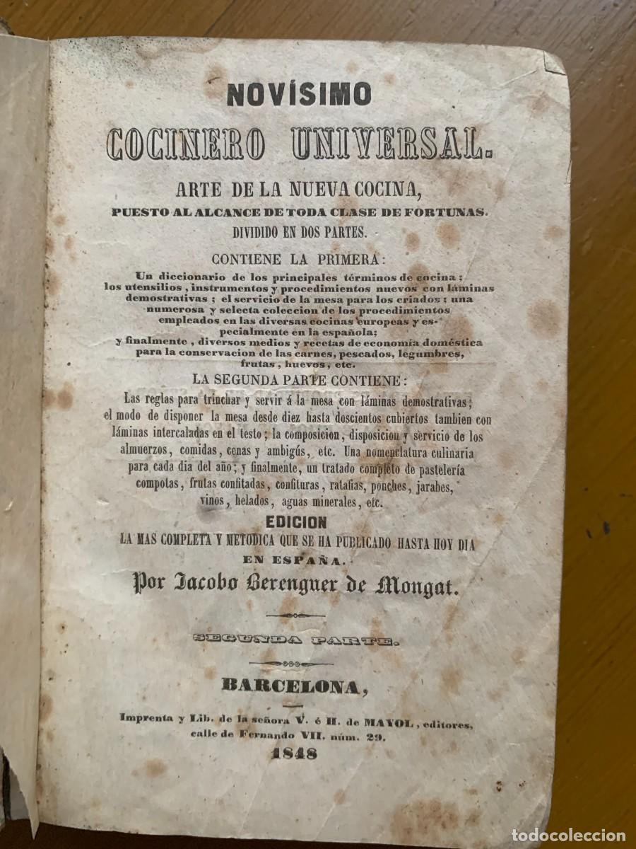 Libros antiguos: Nov&iacute;simo cocinero universal - Foto 1
