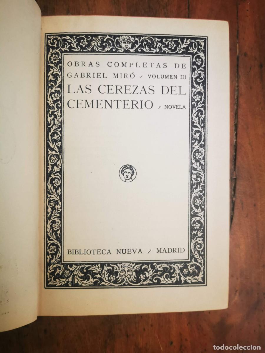 Libros antiguos: MIR&Oacute;, Gabriel. Las cerezas del cementerio: novela - Foto 3