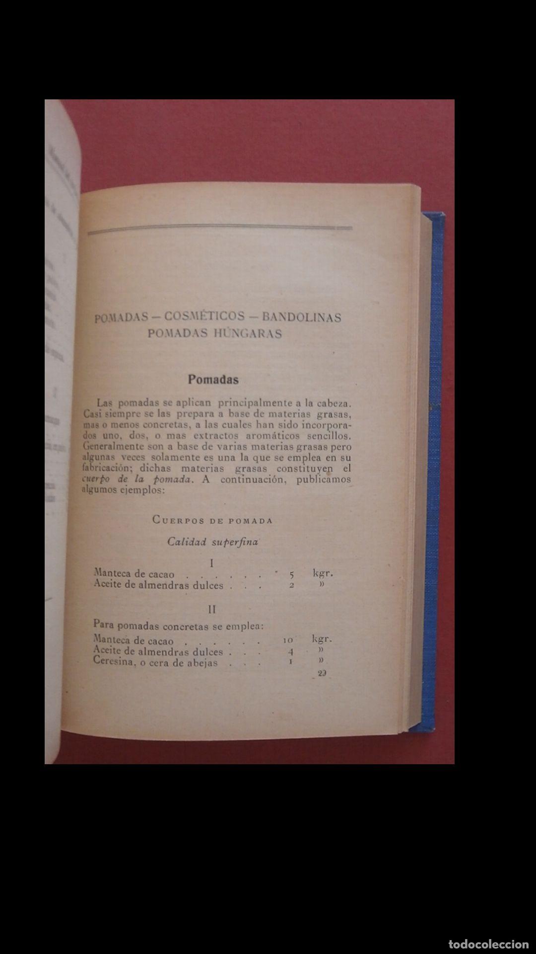Libros antiguos: Manual del Perfumista. Antonio Rossi - Foto 3