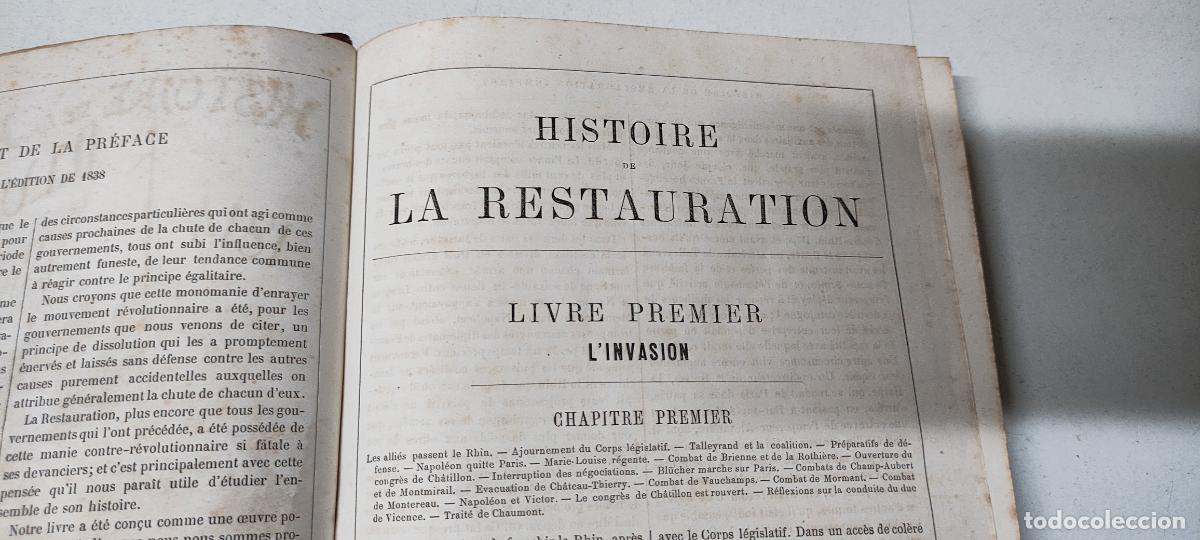 Libros antiguos: ANTIGUO VOLUMEN DELAURE HISTORIE DE LA RESTAURATION - Foto 5