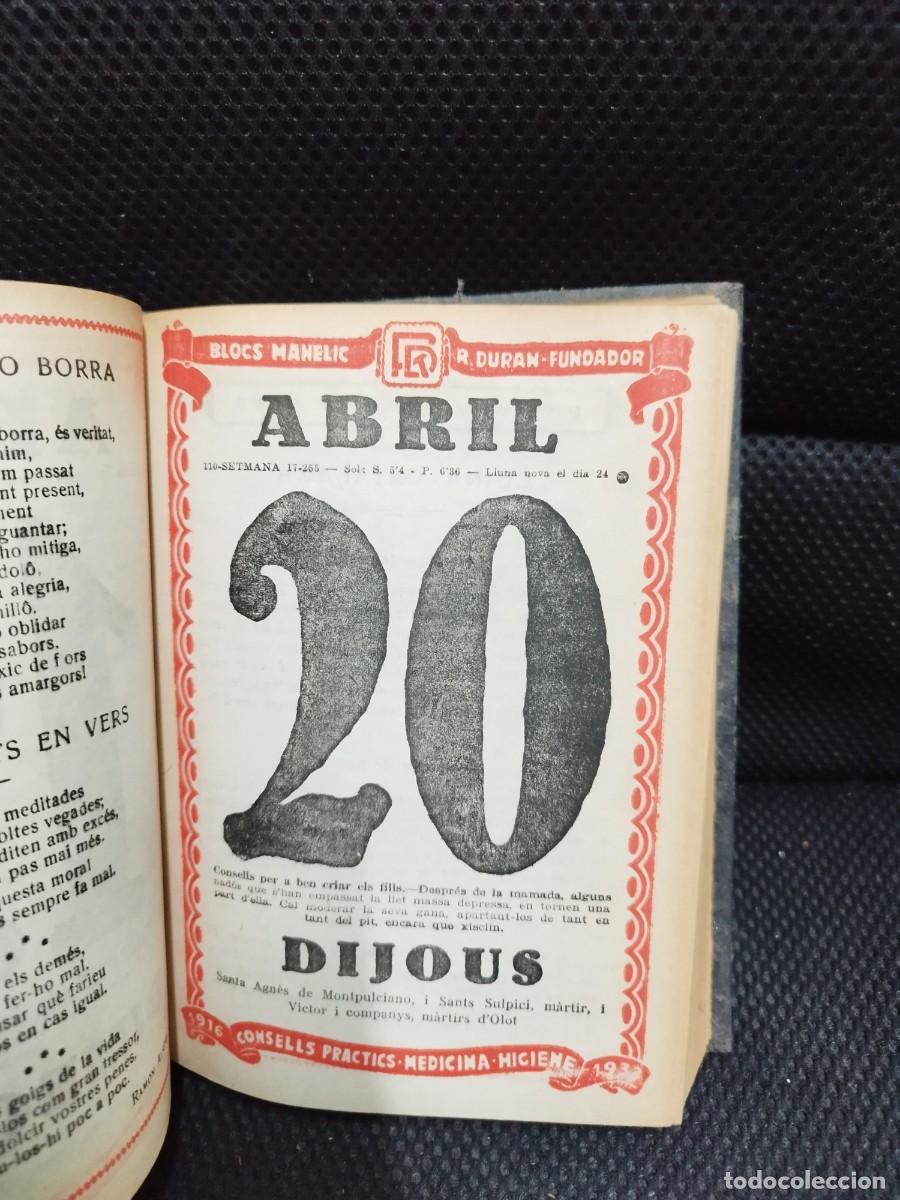 Libros antiguos: Bloc manelic. Calendari catal&agrave;. 1933. - Foto 4