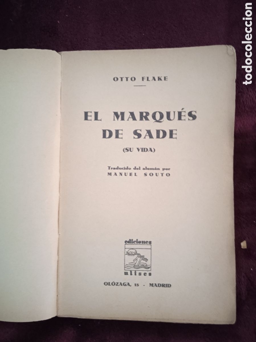 Libros antiguos: EL MARQU&Eacute;S DE SADE. / OTTO FLANKE. -ED. ULISES. MADRID 1931 - Foto 1