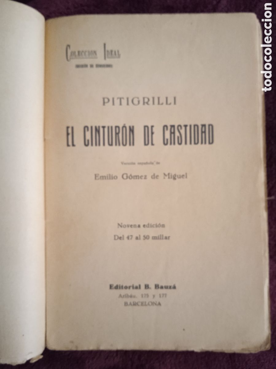 Libros antiguos: EL CINTUR&Oacute;N DE CASTIDAD. / PITIGRILLI - EDICION 1925 - Foto 2