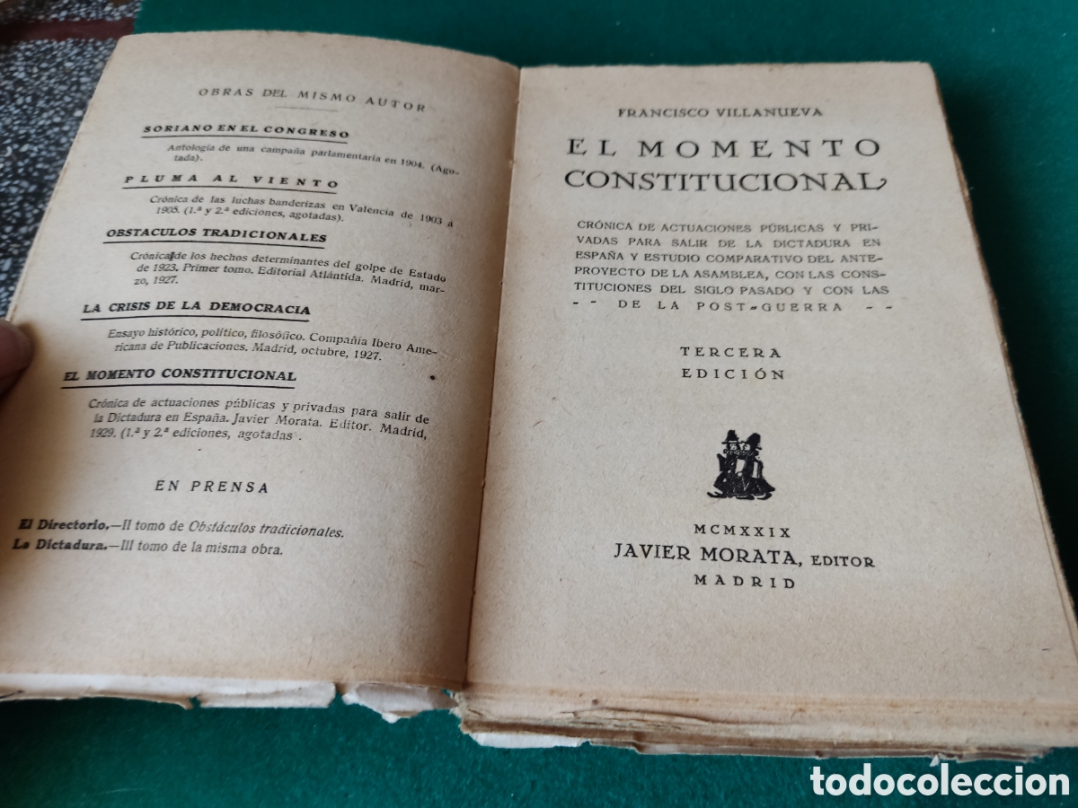 Libros antiguos: Libro el momento constitucional de Francisco Villanueva - Foto 2