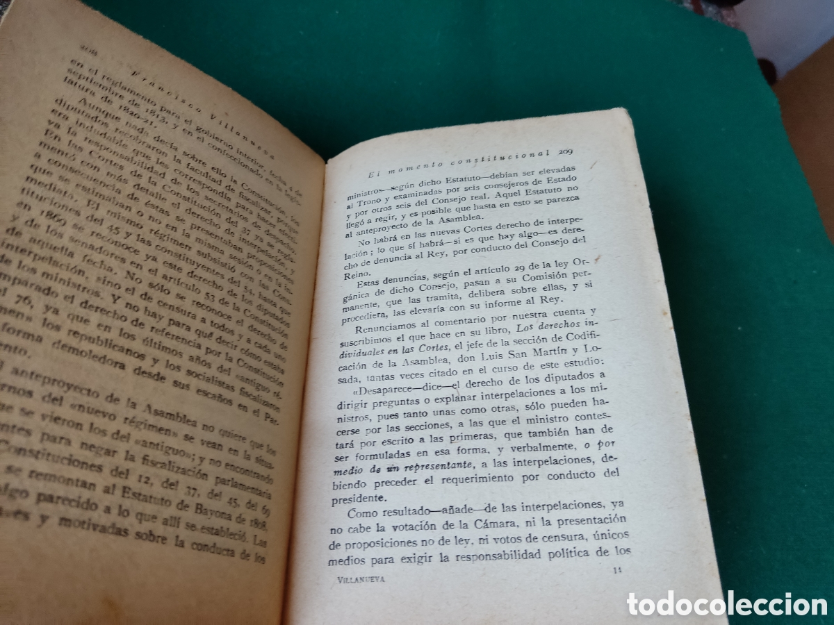Libros antiguos: Libro el momento constitucional de Francisco Villanueva - Foto 3