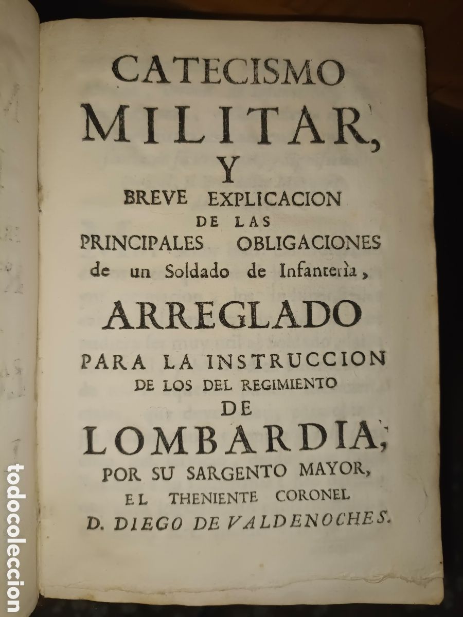 Libros antiguos: Catecismo Militar A&ntilde;o 1768 - Foto 1
