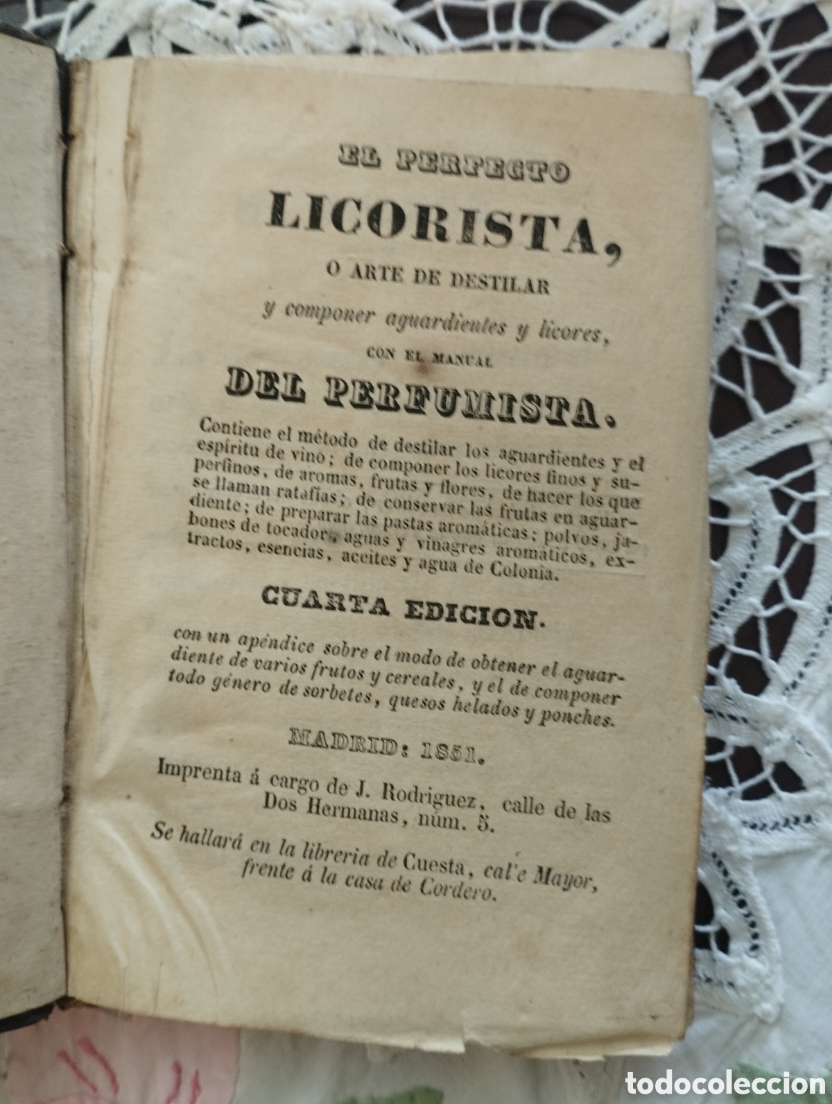 Libros antiguos: El perfecto licorista. Cuarta edici&oacute;n 1851 - Foto 4