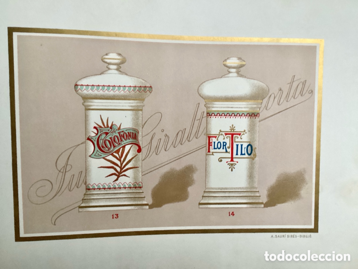 Libros antiguos: CAT&Aacute;LOGO DE BOTAMENES PARA FARMACIAS. JOAN GIRALT FABRICA DE CRISTAL. CIRCA 1900.