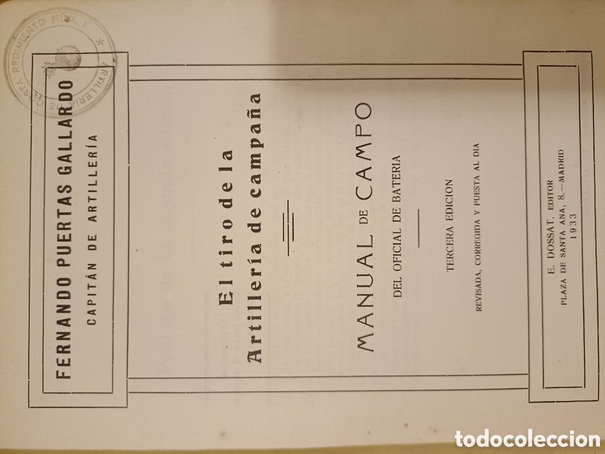 Libros antiguos: El Tiro de Artiller&iacute;a de Campa&ntilde;a - Foto 5