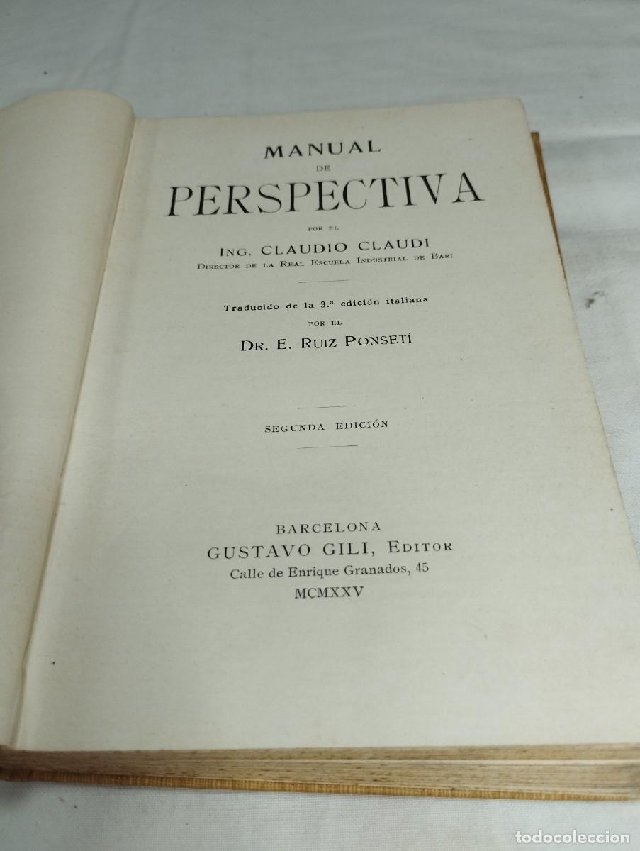 Libros antiguos: Manual de perspectiva. C. Claudi. G. Gili, Editor. 1925 - Foto 2