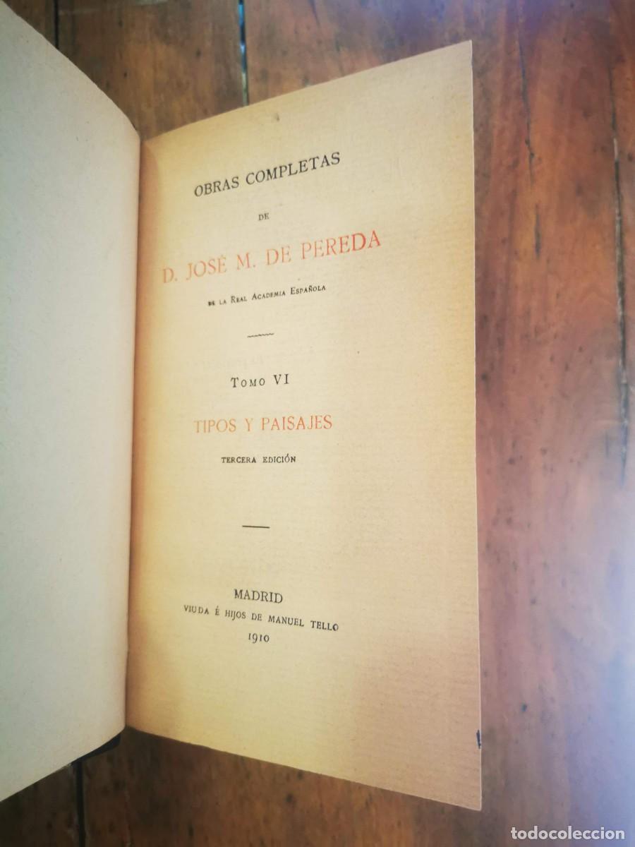 Libros antiguos: PEREDA, Jos&eacute; M. de. Tipos y paisajes - Foto 3