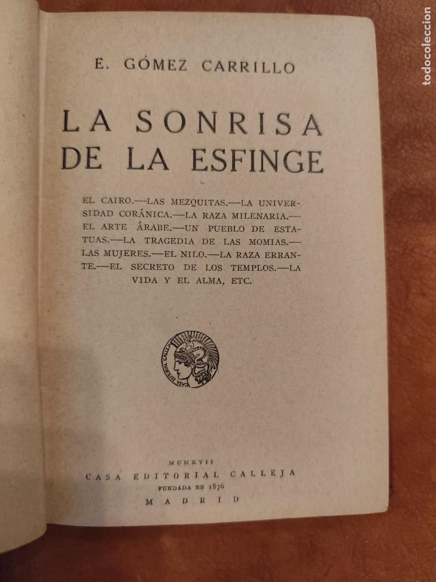 Libros antiguos: E. G&oacute;mez Carrillo. LA SONRISA DE LA ESFINGE. - Foto 2